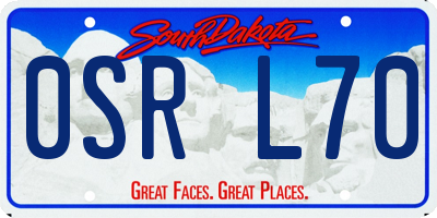 SD license plate 0SRL70