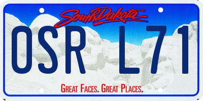 SD license plate 0SRL71