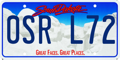 SD license plate 0SRL72