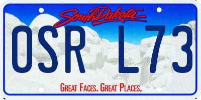 SD license plate 0SRL73