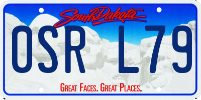SD license plate 0SRL79