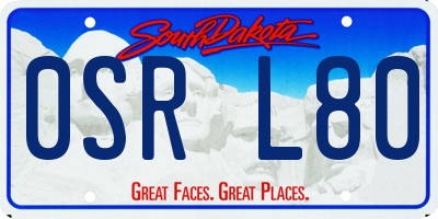 SD license plate 0SRL80