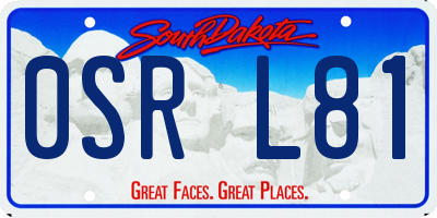 SD license plate 0SRL81