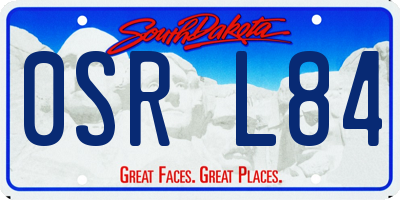SD license plate 0SRL84