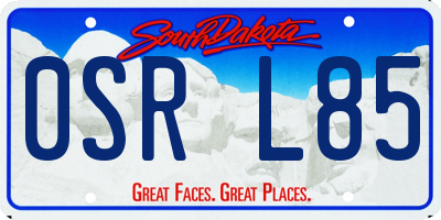 SD license plate 0SRL85