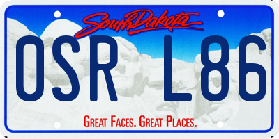 SD license plate 0SRL86