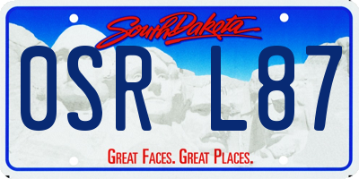 SD license plate 0SRL87