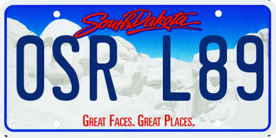 SD license plate 0SRL89