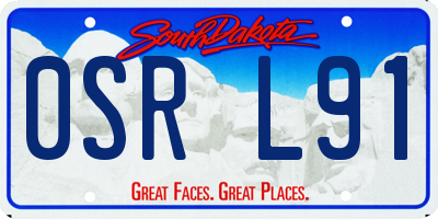 SD license plate 0SRL91