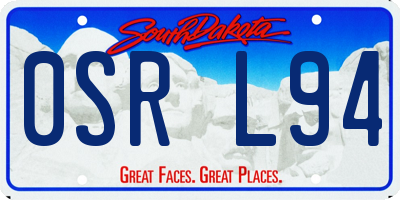 SD license plate 0SRL94