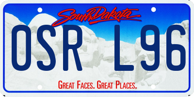 SD license plate 0SRL96