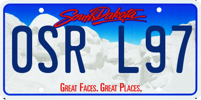 SD license plate 0SRL97