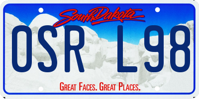 SD license plate 0SRL98