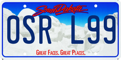 SD license plate 0SRL99