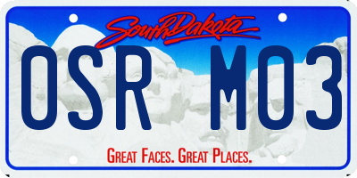 SD license plate 0SRM03