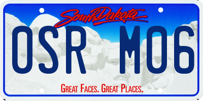 SD license plate 0SRM06