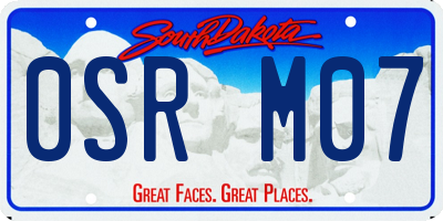 SD license plate 0SRM07