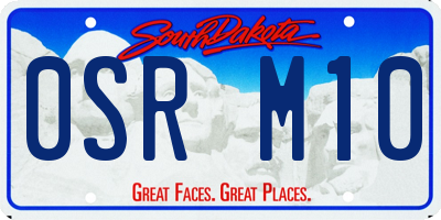 SD license plate 0SRM10