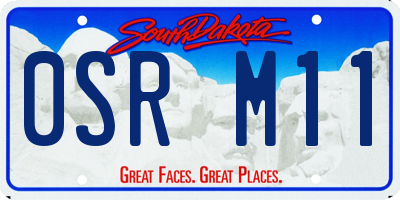 SD license plate 0SRM11
