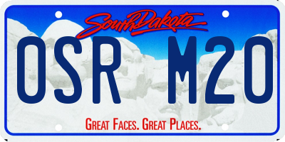 SD license plate 0SRM20