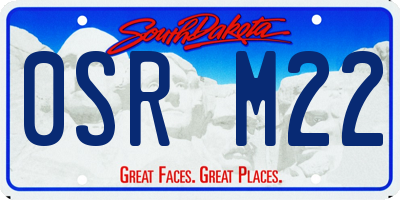 SD license plate 0SRM22