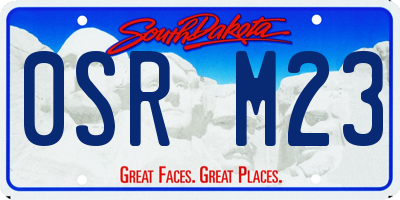 SD license plate 0SRM23