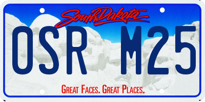 SD license plate 0SRM25