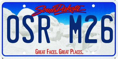 SD license plate 0SRM26