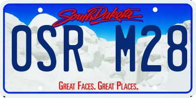 SD license plate 0SRM28