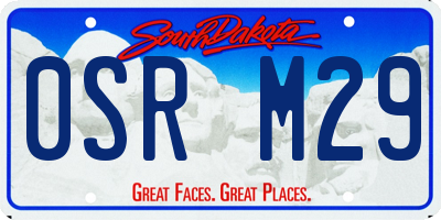 SD license plate 0SRM29