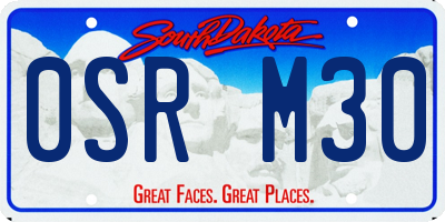 SD license plate 0SRM30