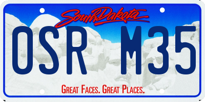 SD license plate 0SRM35