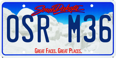 SD license plate 0SRM36