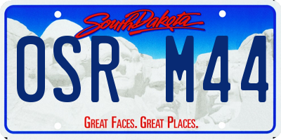 SD license plate 0SRM44