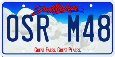 SD license plate 0SRM48