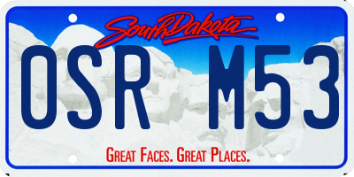 SD license plate 0SRM53