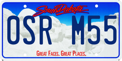 SD license plate 0SRM55