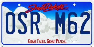 SD license plate 0SRM62