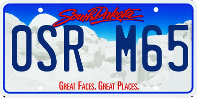 SD license plate 0SRM65