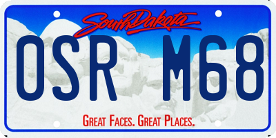 SD license plate 0SRM68