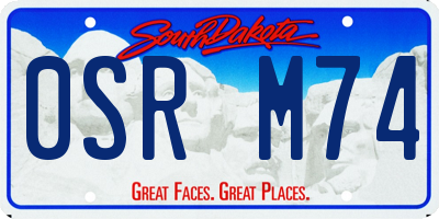 SD license plate 0SRM74