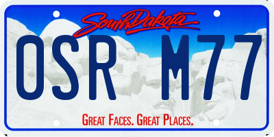 SD license plate 0SRM77