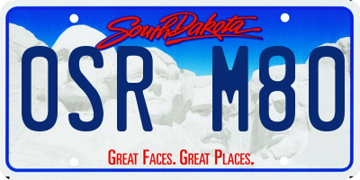 SD license plate 0SRM80