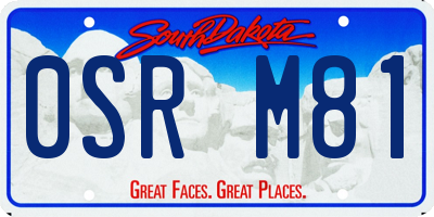 SD license plate 0SRM81