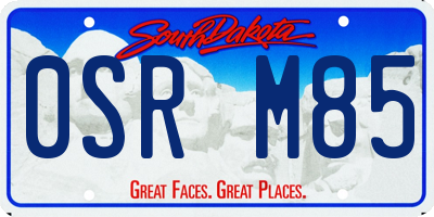SD license plate 0SRM85