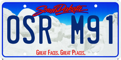 SD license plate 0SRM91