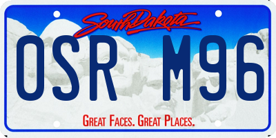 SD license plate 0SRM96