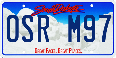 SD license plate 0SRM97