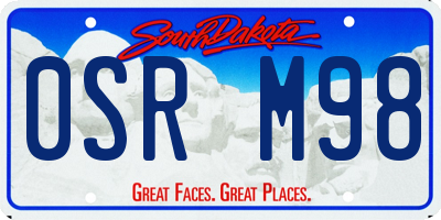 SD license plate 0SRM98