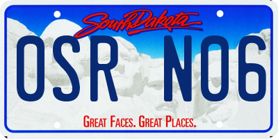 SD license plate 0SRN06